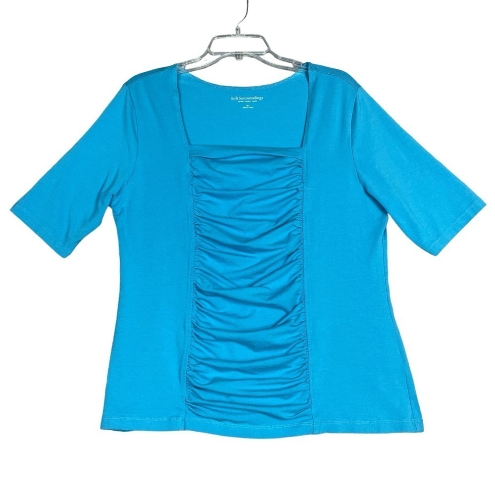 Soft Surroundings Aqua Tristan Closet Staple Casual Office Wear Soft Top - Sz XL